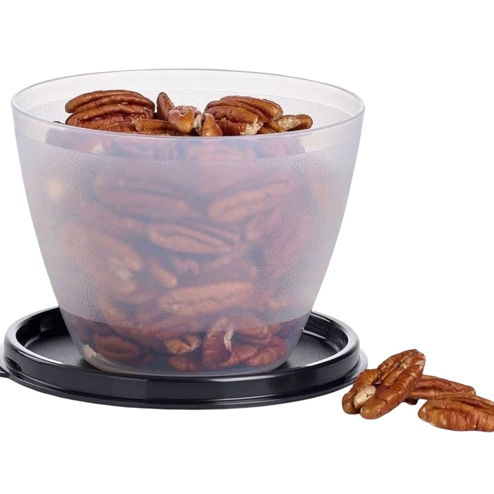 Tupperware Refrigerator Bowl Clear with Black lid 1.75 cup / 14oz NWT